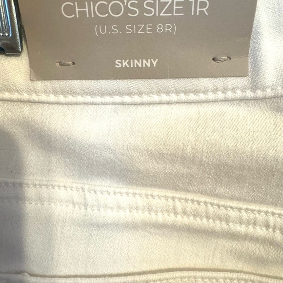 NWT RET: $95 Chico's White Jeans SKINNY/CROP SPRING/SUMMER SIZE: 8 #7 - Picture 6 of 14